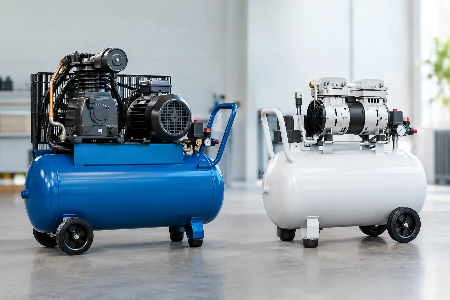 Compressores lubrificados versus isentos de óleo