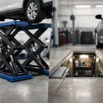 Elevador tesoura versus fosso para oficinas