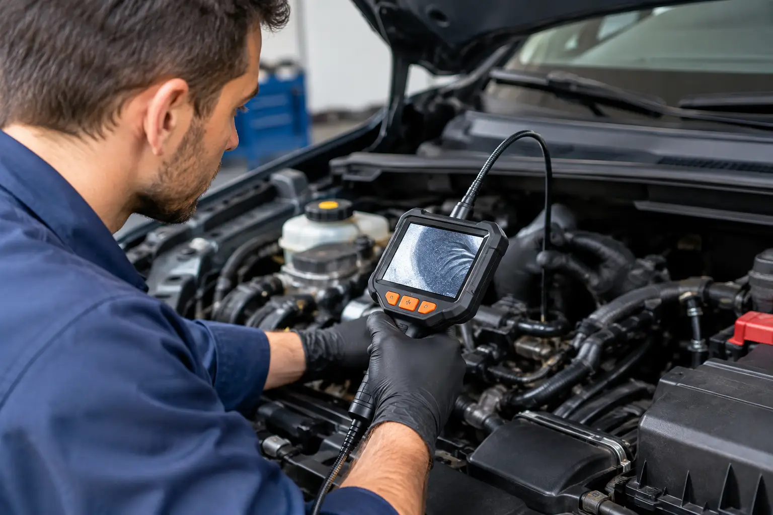 Guia para usar endoscópio automóvel na oficina